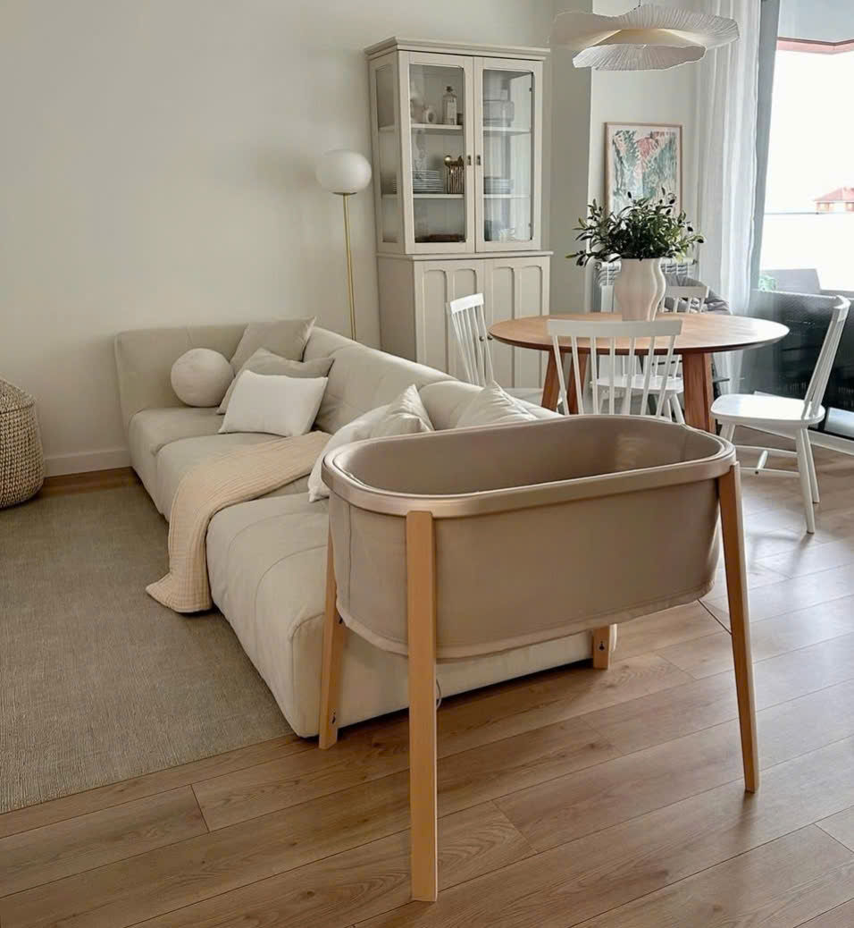 Lightweight Stokke Snoozi travel crib prepared for a family holiday in Vietnam
