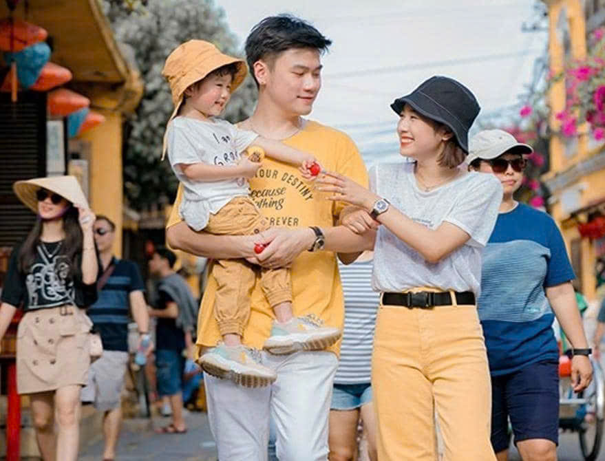 Hoi An lantern-lit streets pedestrian friendly for toddlers and families