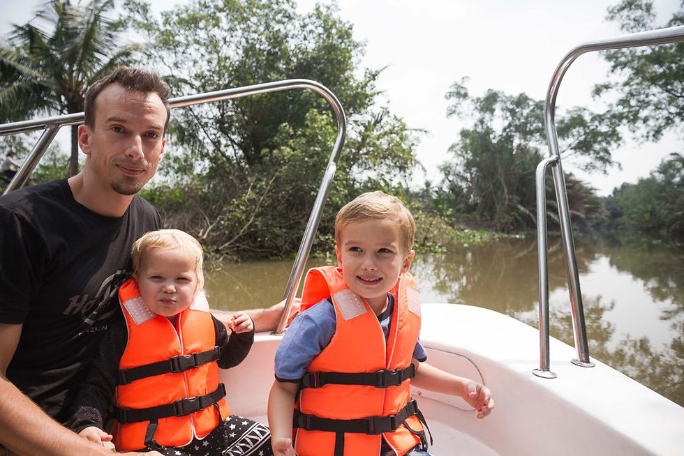 Transport logistics for families traveling Mekong Delta Vietnam