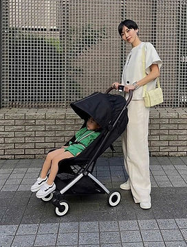 Cybex Orfeo stroller used on Hoi An streets for convenient family travel with toddler