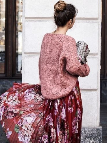 Robe fleurie et pull