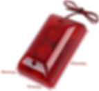 Miniatura: Luz estroboscopica con sonido / DC 12V / 300ma / 110db/lm / Tamaño 70 x 36.5 x 5