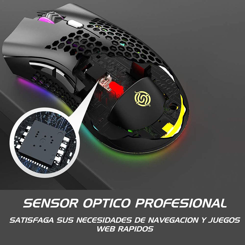 Miniatura: MOUSE GAMER INALAMBRICO CON ILUMINACION RGB / 6 BOTONES / ALCANCE 10 METROS
