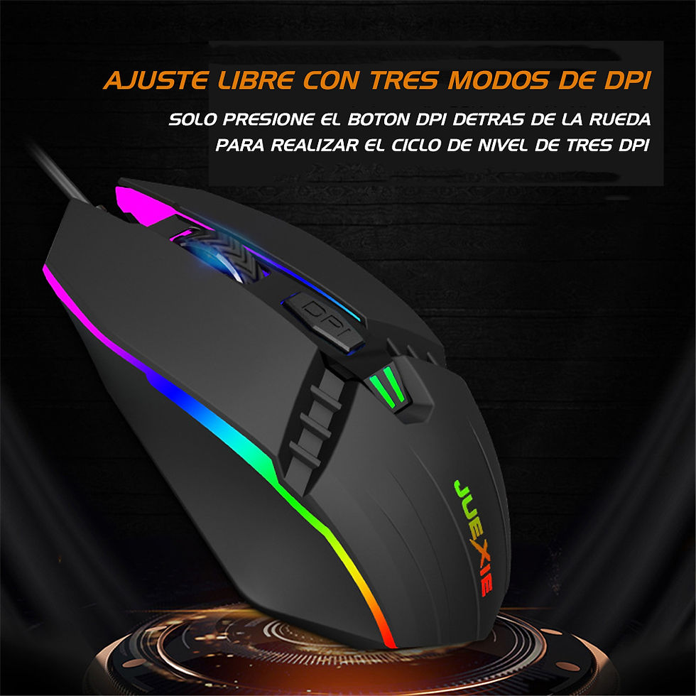 Miniatura: MOUSE CABLEADO GAMER RGB / 3 BOTONES / CABLE 1.5 METROS / 1200 DPI