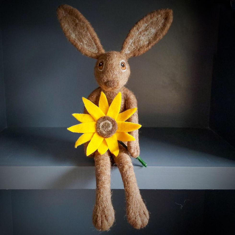 Thumbnail: Sitting Skinny Hare, Needle Felted Hare, Novalty Gifts