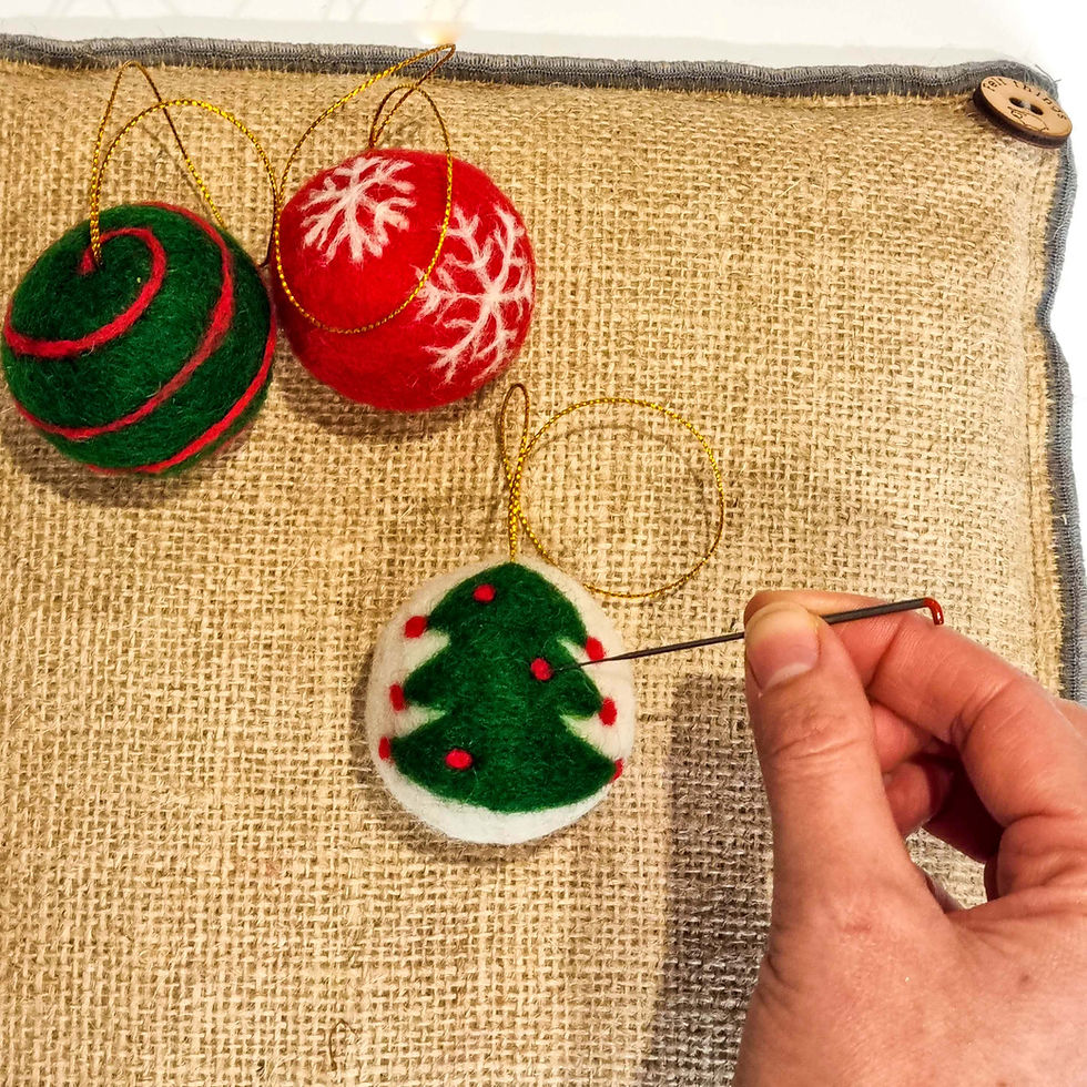 Thumbnail: Christmas Baubles Needle Felting Kit