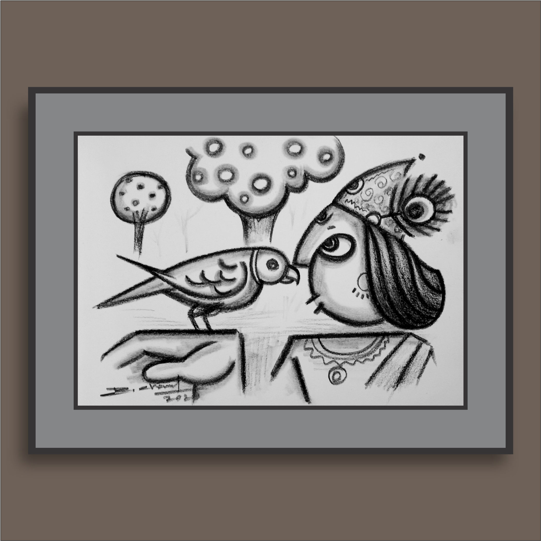 DRAWING-212 | Artist- RAJESH CHAND | 8 X 10.5 inch I Charcoal on Acid free Paper