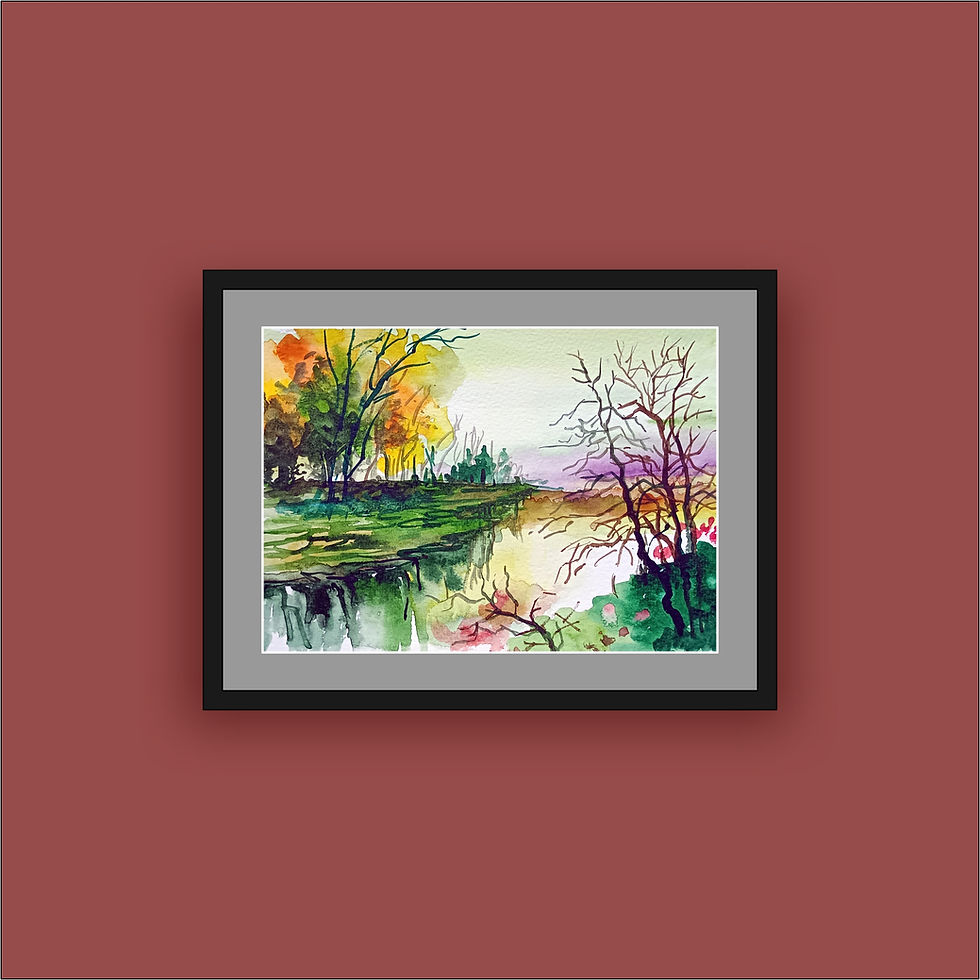 Landscape Painting | Water Colour on Handmade Paper