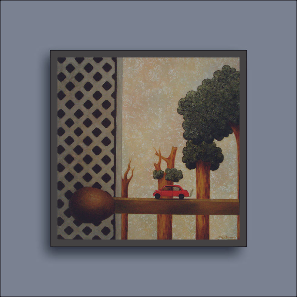 Rajesh Chand | Hot Journey | 36x36 inch | Acrylic on Canvas