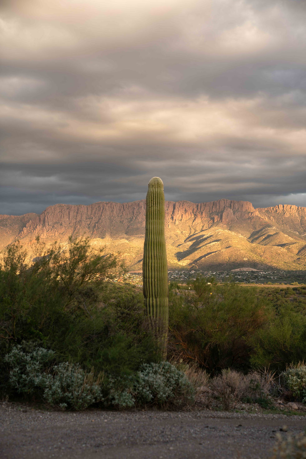 Storm clouds gathering above Apache Leap Mountain.