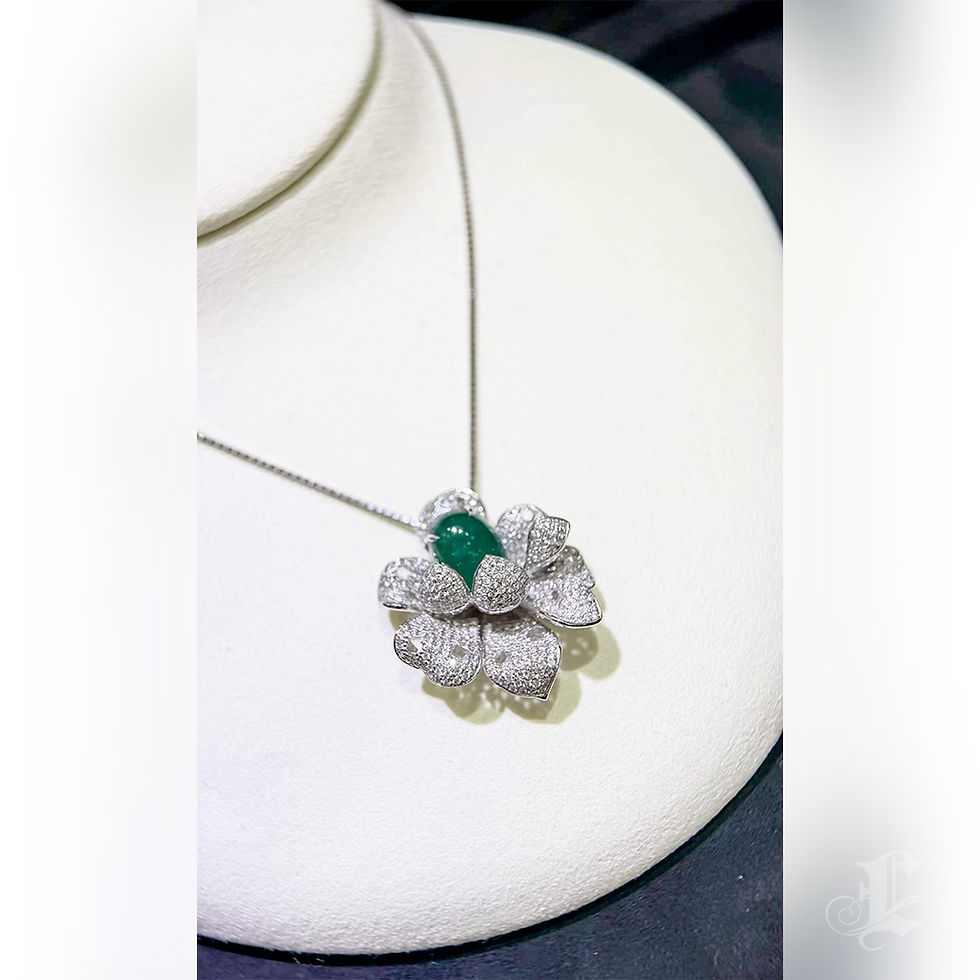 الصورة المصغرة: Crown Radiance — PSL Certified Emerald Bloom South Sea Pearl Convertible Pendant