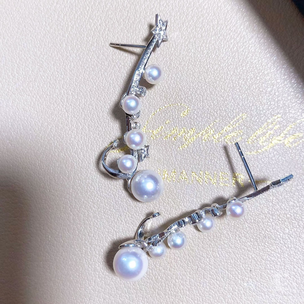 섬네일: Vine Symphony – Diamond & Aurora Akoya Pearl Earring
