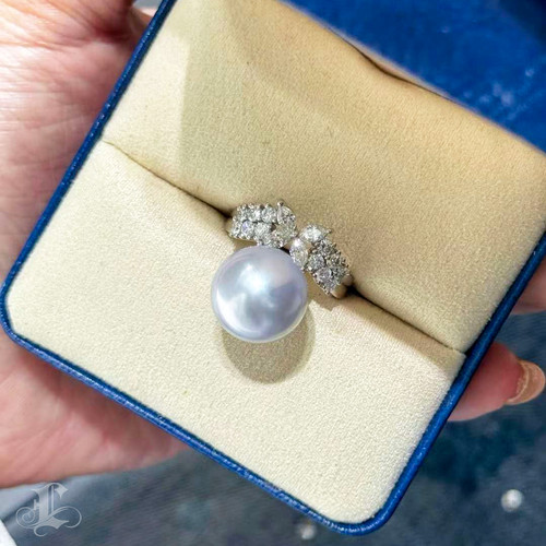 Skinny Pearl Ring 13号 Silver Spinel and Baroque Pearl Ring - Q Evon Jewelry - Q