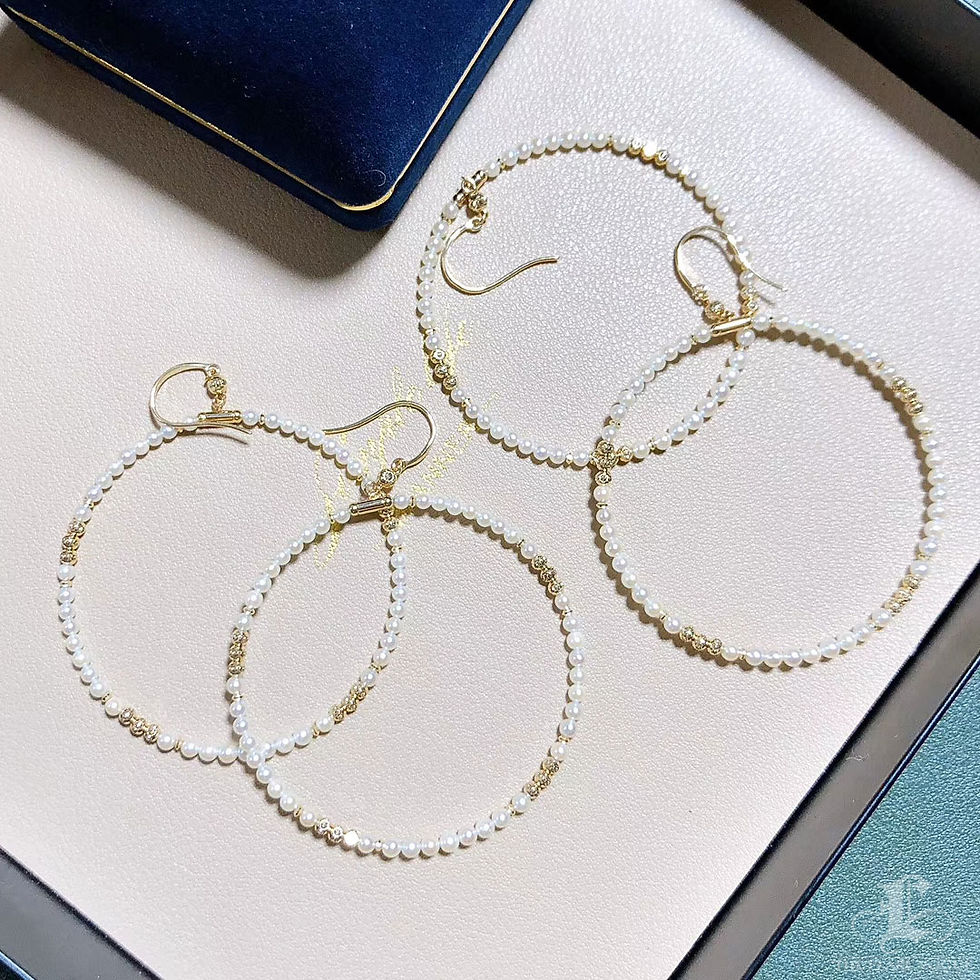 Miniatura: Lustre Arc – Large Hoop Baby Akoya 18K Gold Earrings