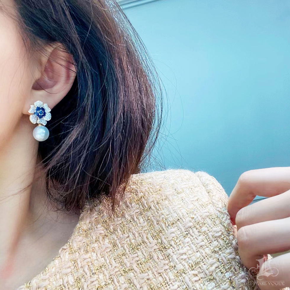 الصورة المصغرة: Vine Symphony — Celestial Blossom Convertible South Sea Pearl Earrings