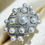Miniatura: Silent Geometry — Baby Akoya Pearl Cage Ring in 18K White Gold with Diamonds
