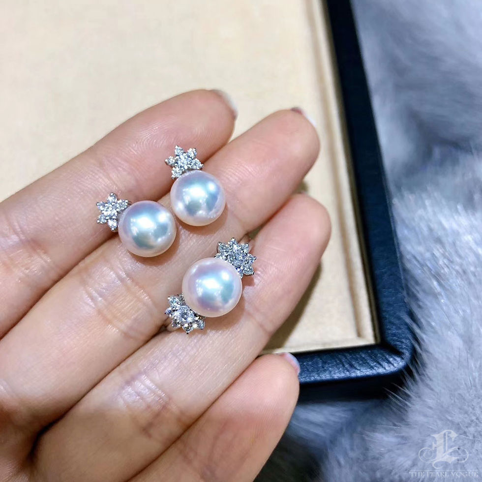 Miniaturbild: Crown Radiance – Aurora Akoya Pearl & Diamond Ring