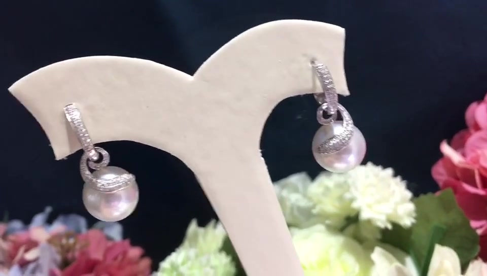 섬네일: Sculpted Geometry — South Sea Pearl Diamond Convertible Earrings Pendant