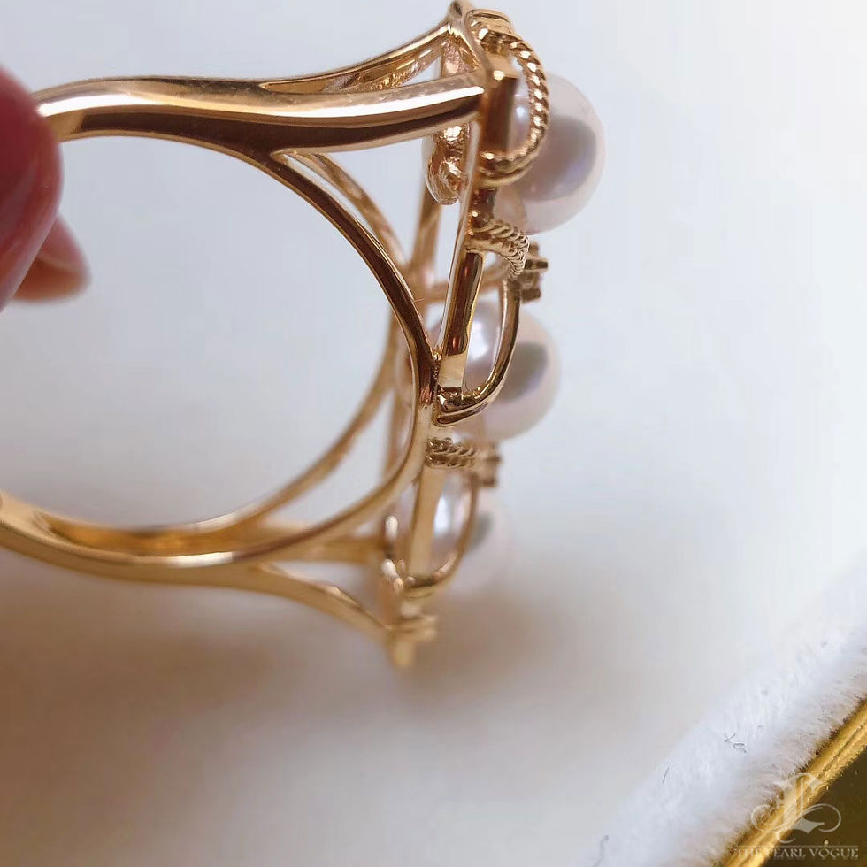 Miniatura: Petite Signature – Baby Akoya Pearl & Diamond Ring in 18k Gold
