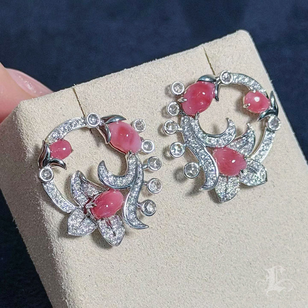 Miniatura: Conchéa — Flamingo Reverie Conch Pearl Diamond Earrings — 4.17 ct