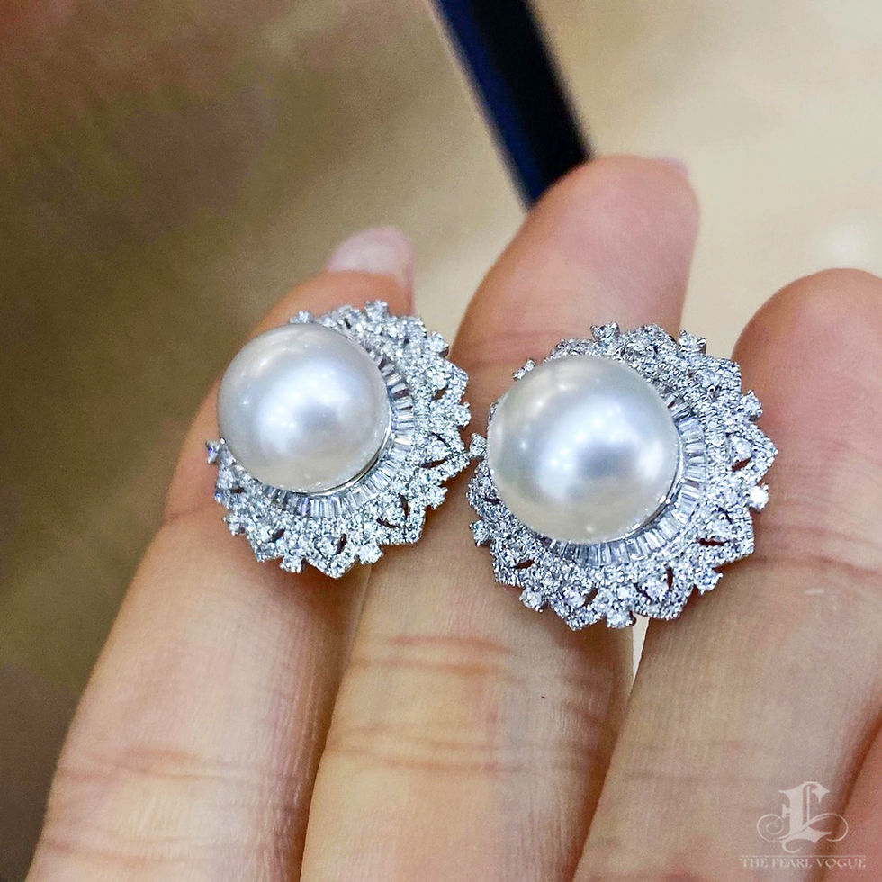 Thumbnail: Crown Radiance — South Sea Pearl & Diamond Pavé Earrings
