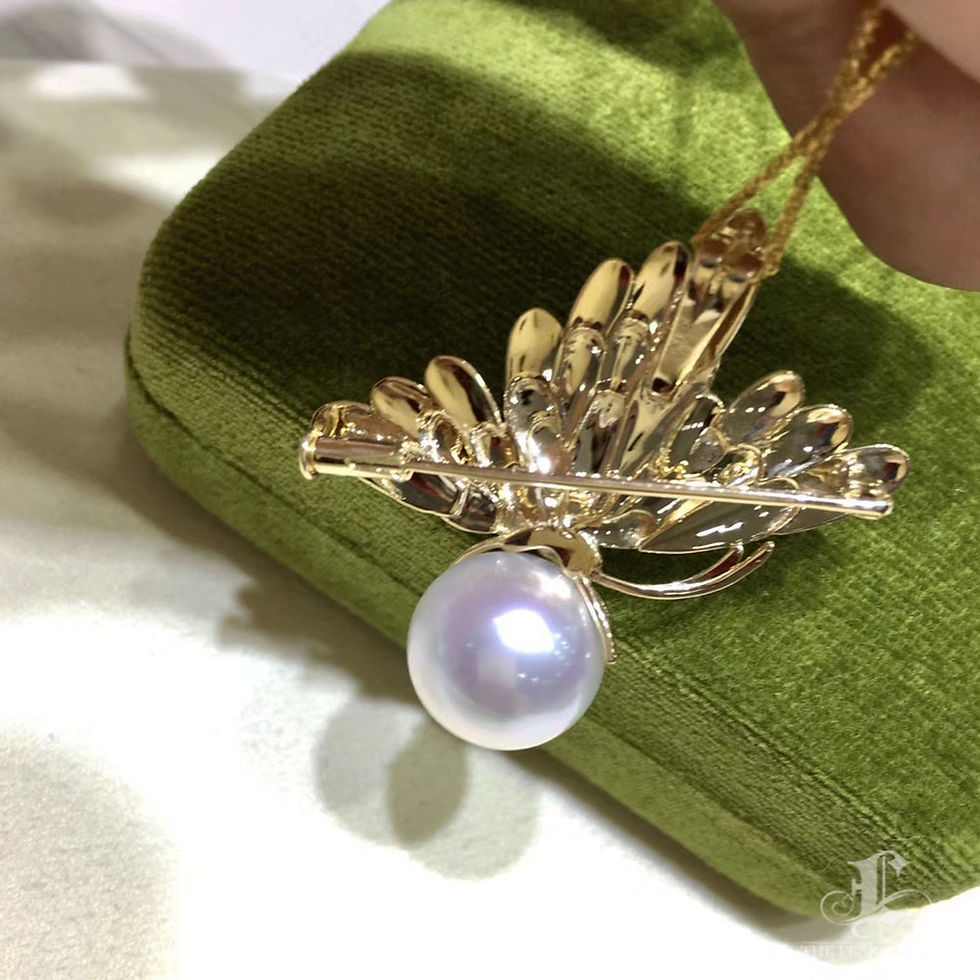 Miniatyrbild: Vine Symphony — Transformable Butterfly South Sea Pearl Diamond Pendant Brooch