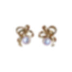 Miniaturbild: Petite Signature — Aurora Akoya Pearl Rose Gold Bow Earrings