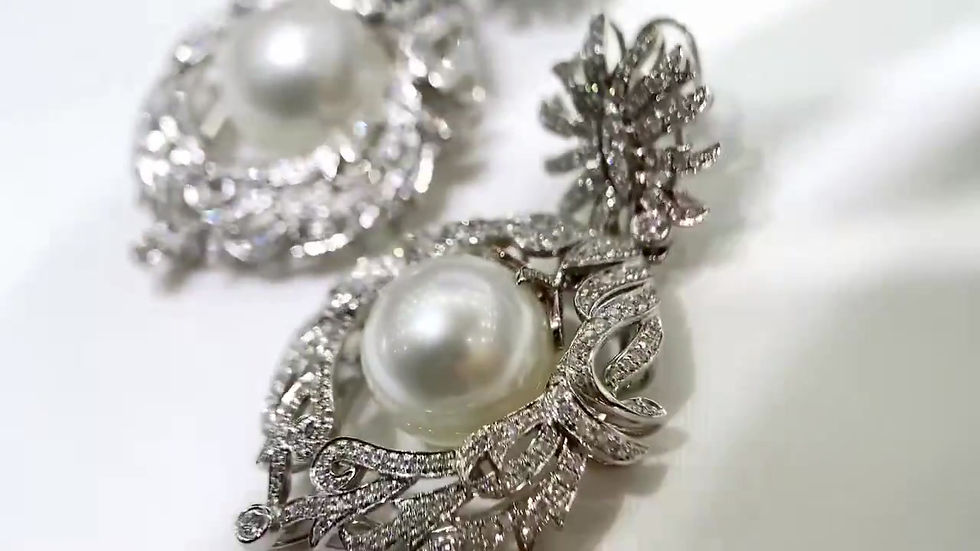 Miniatura: Crown Radiance — Buccellati Diamond Aurora South Sea Pearl Earrings
