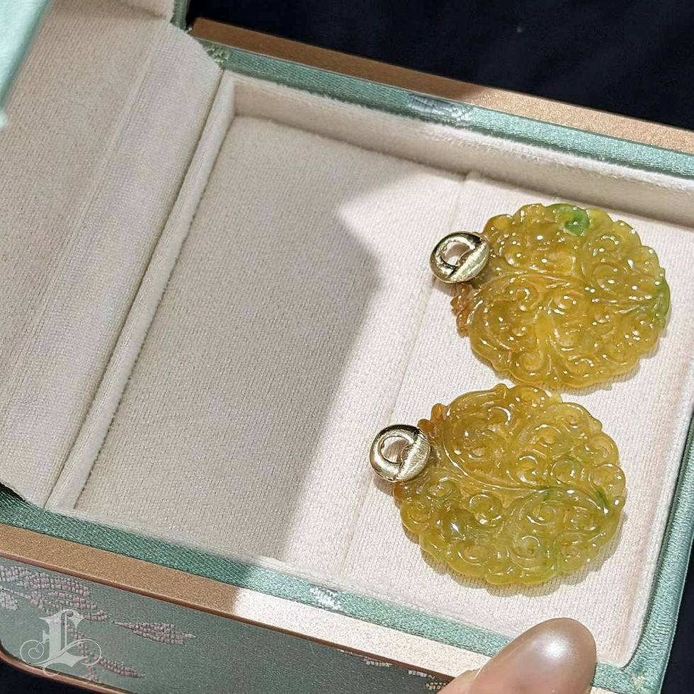 Miniatura: Jādora — Golden Harmony Type A Jadeite & 18K Gold Earrings