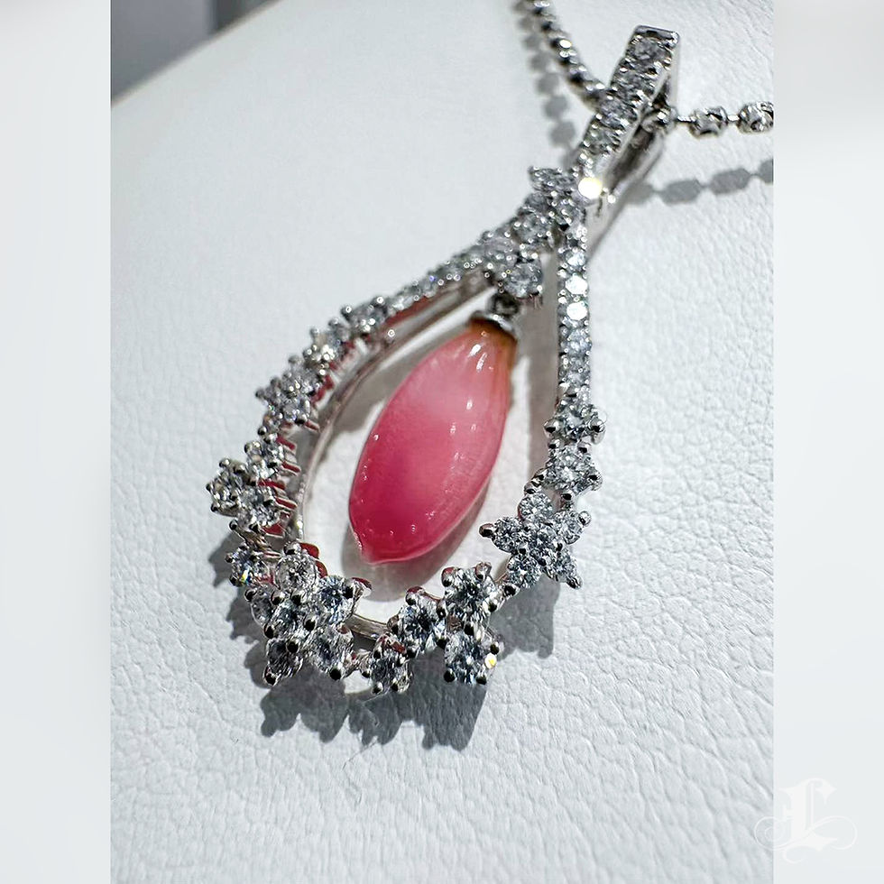 Miniaturbild: Conchéa — Flame Petal Conch Pearl Diamond Convertible Pendant — 2.06ct
