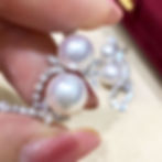Miniature : Vine Symphony — Aurora Petal Cascade Diamond Akoya Pearl Earrings
