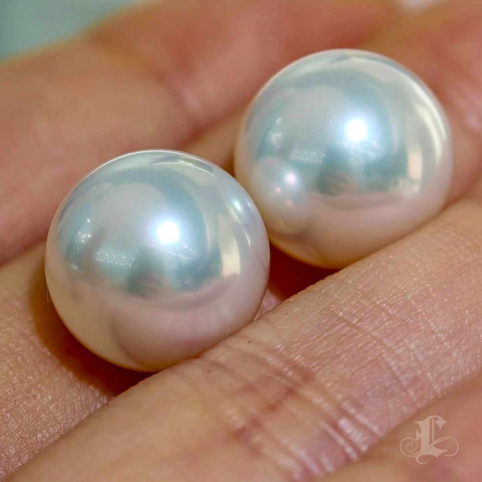Thumbnail: Crown Radiance — PEPCA GranPearl Certified Twin GranPearl South Sea Pearl Pair