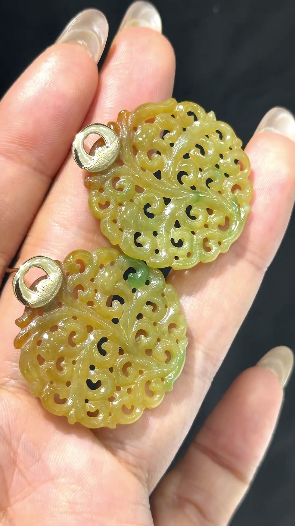 Прев'ю: Jādora — Golden Harmony Type A Jadeite & 18K Gold Earrings