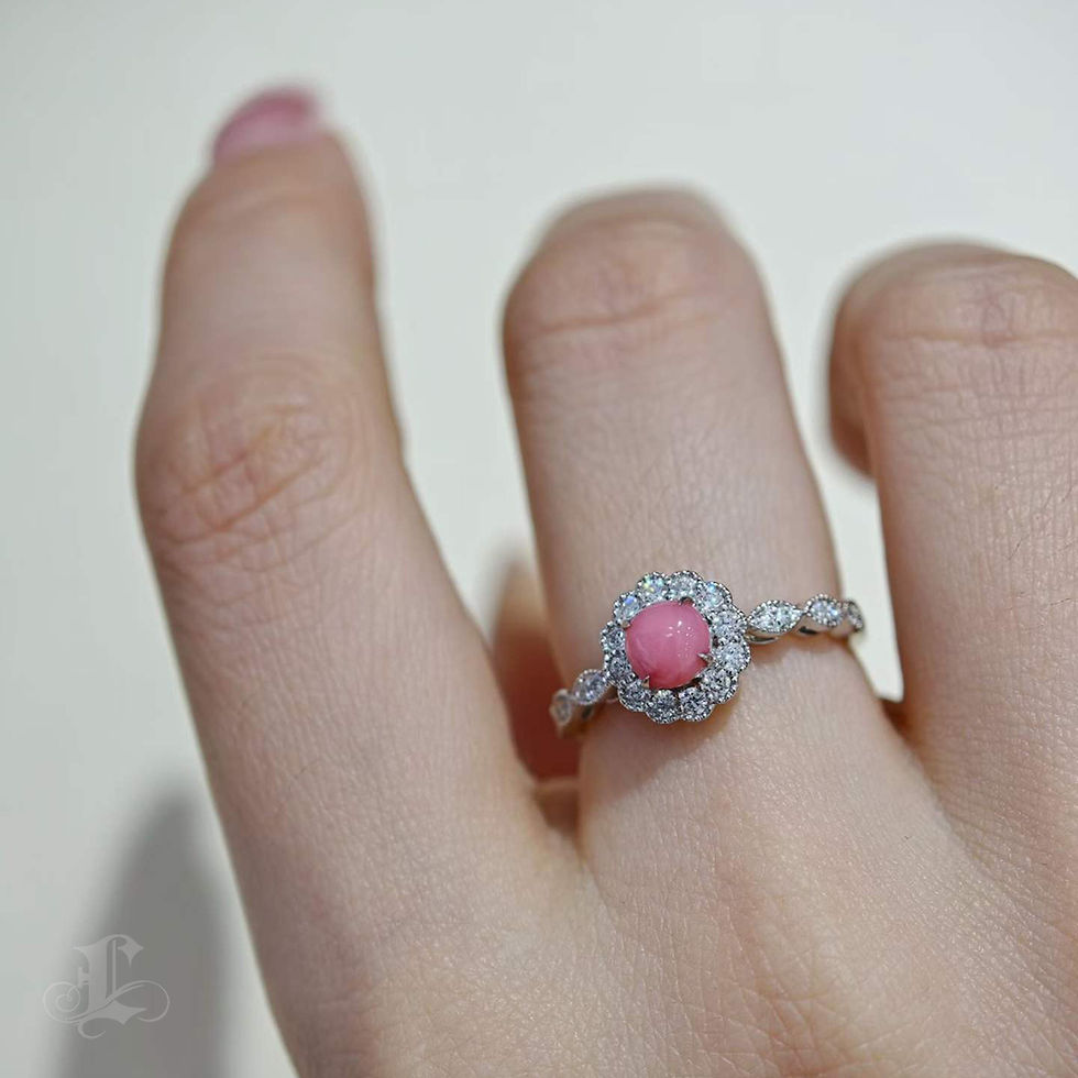 Miniature : Conchéa — Rosabella Conch Pearl Diamond Ring — 0.62 ct