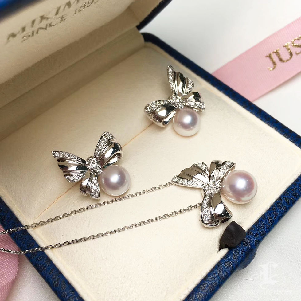 Прев'ю: Vine Symphony — Diamond Butterfly Akoya Pearl Earrings in 18K White Gold