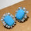 Thumbnail: Caelmare — Turquoise Sunburst Aurora Baby Akoya Diamond Earrings