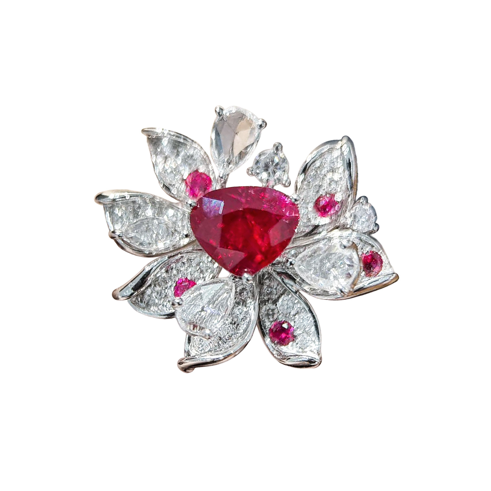 Énigma — AIGS Certified Pigeon Blood Heart-Shaped Ruby Diamond Ring