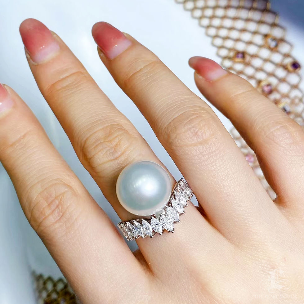 Прев'ю: Crown Radiance — Diamond Crest South Sea Pearl Ring
