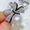 Miniatura: 1.0 ct Diamond, AAAA 12-13 mm South Sea Pearl Bow Ring 18k Gold