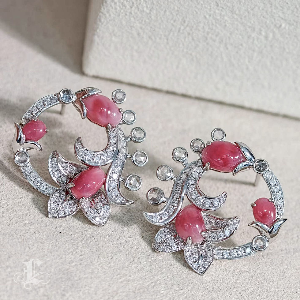 Miniatura: Conchéa — Flamingo Reverie Conch Pearl Diamond Earrings — 4.17 ct