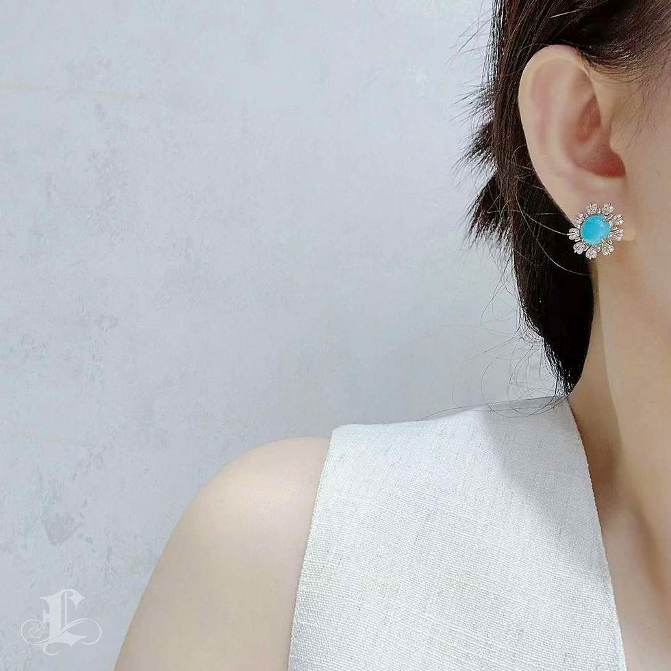 Thumbnail: Caelmare — Transformable Turquoise Bloom 12–13mm South Sea Pearl Diamond Earring