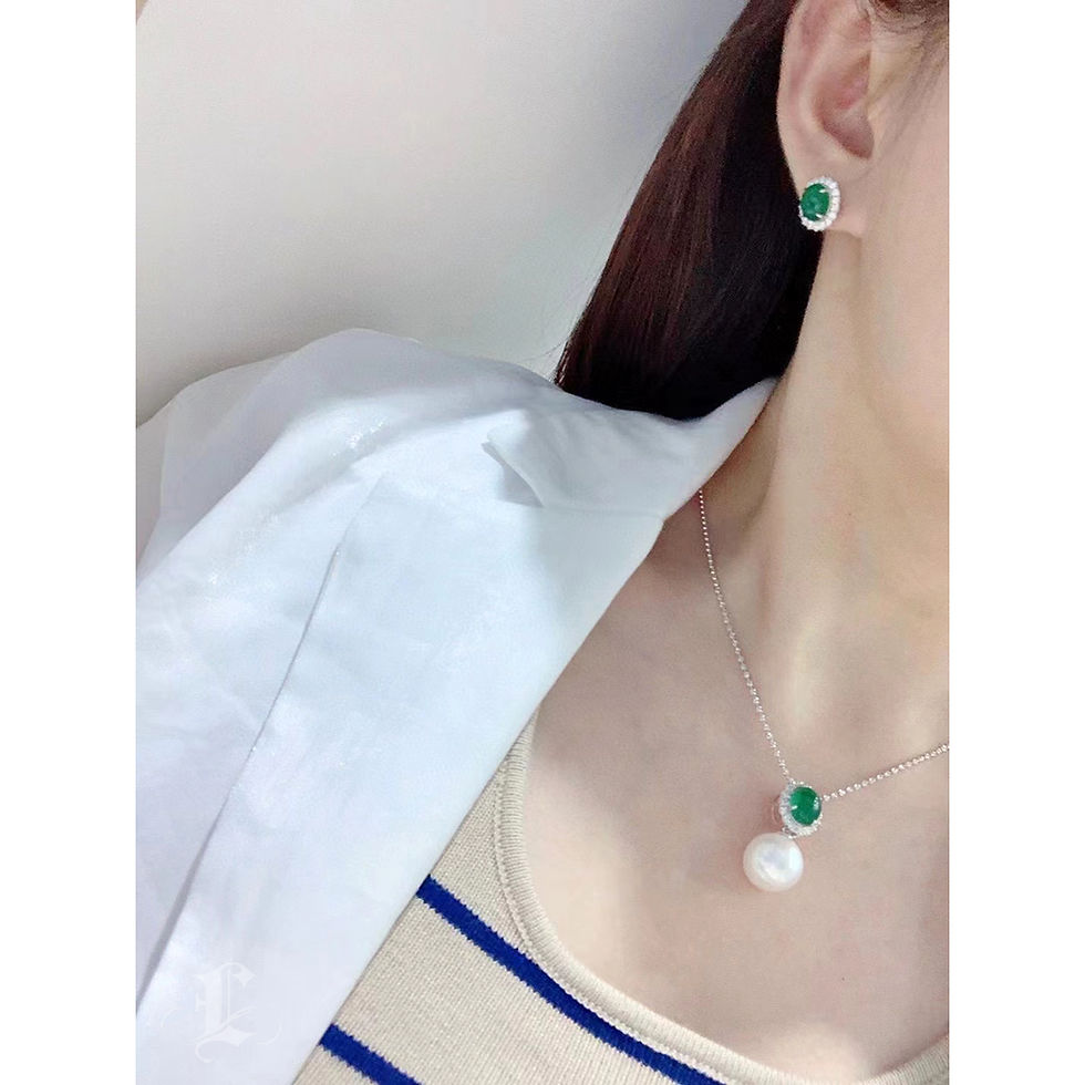 Miniatura: Jādora — Convertible Emerald Halo Diamond Aurora South Sea Pearl Earrings