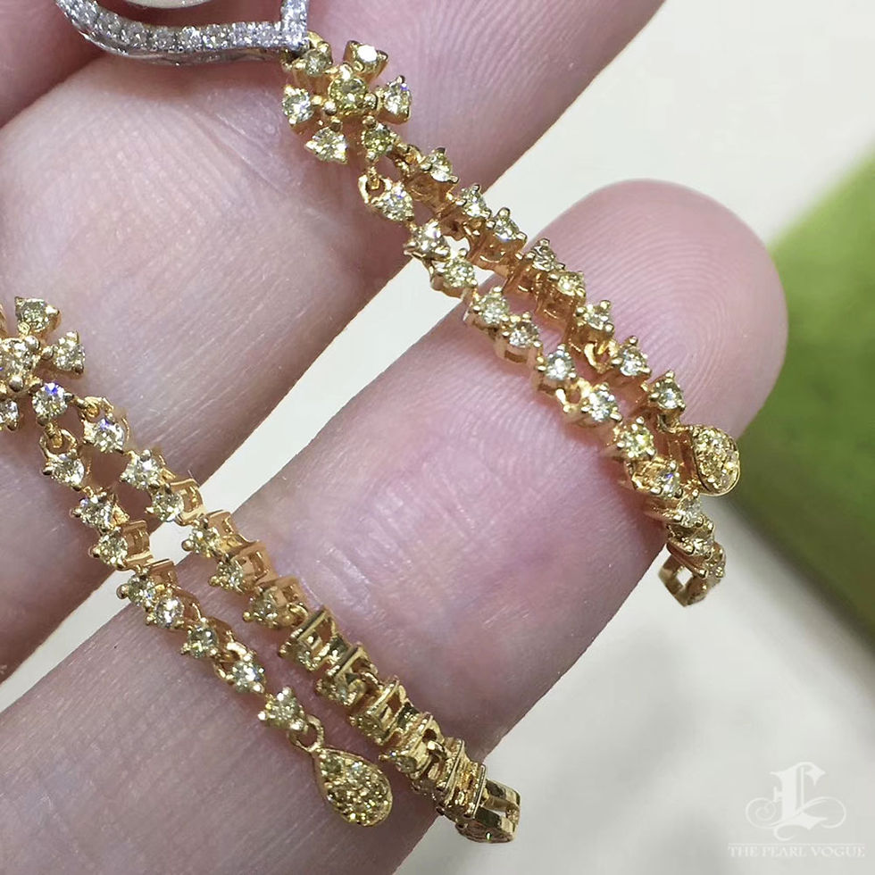 Thumbnail: Lustre Arc — Diamond Vine AAAA South Sea Pearl Earrings