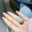 サムネイル： Crown Radiance — Diamond Halo South Sea Pearl Ring