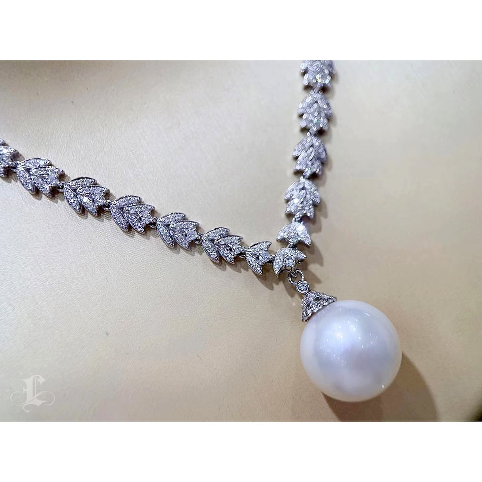 Thumbnail: Crown Radiance — Transformable Diamond Chain & South Sea Pearl Pendant Necklace