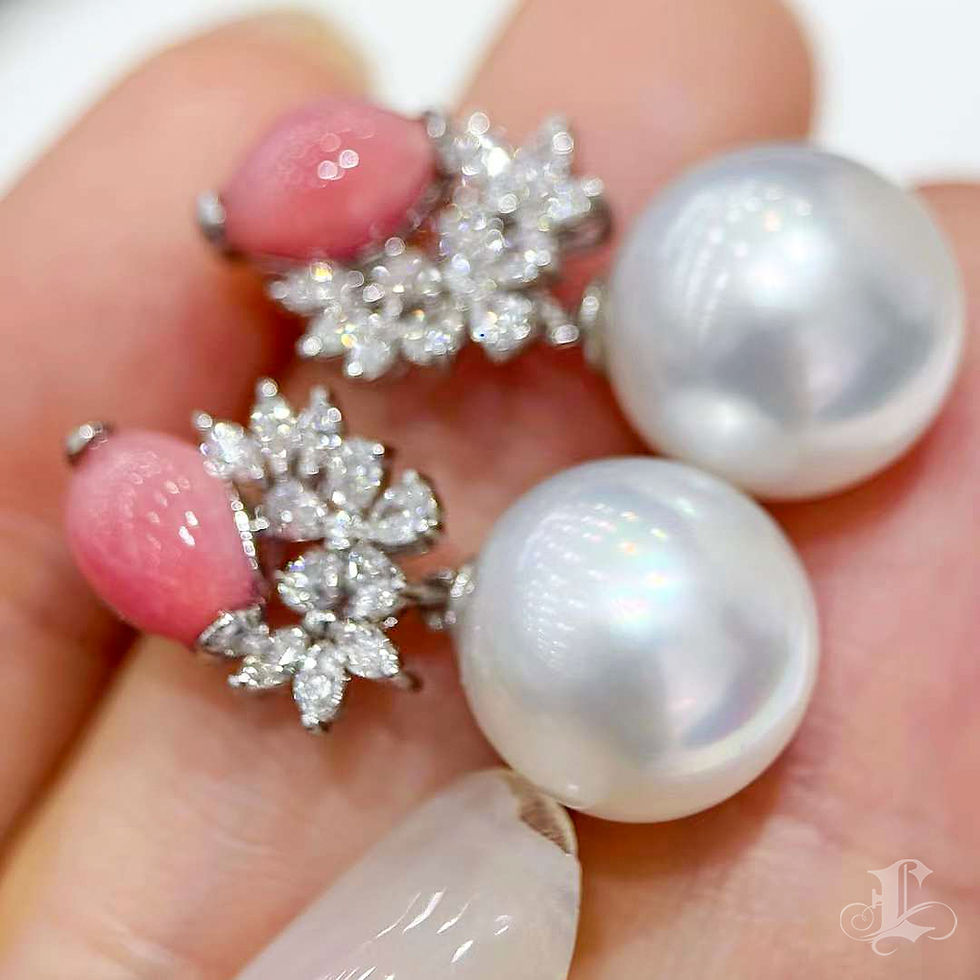 Thumbnail: Conchéa — Petal Convertible Conch & South Sea Pearl Earrings — 3.49ct