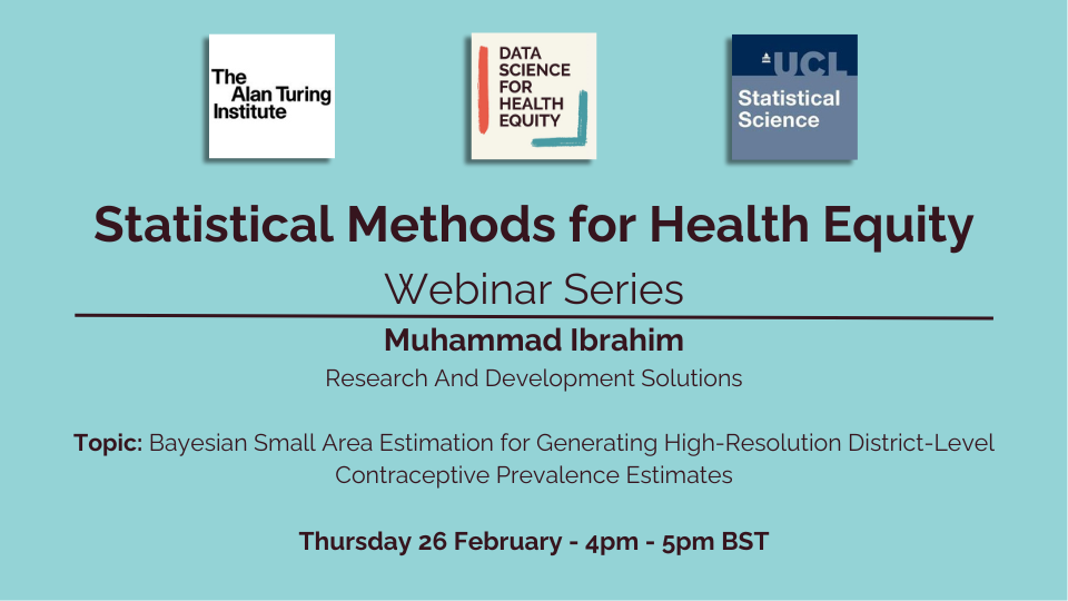 Statistical Methods for Health Equity Webinar: Muhammad Ibrahim (Research And Development Solutions)