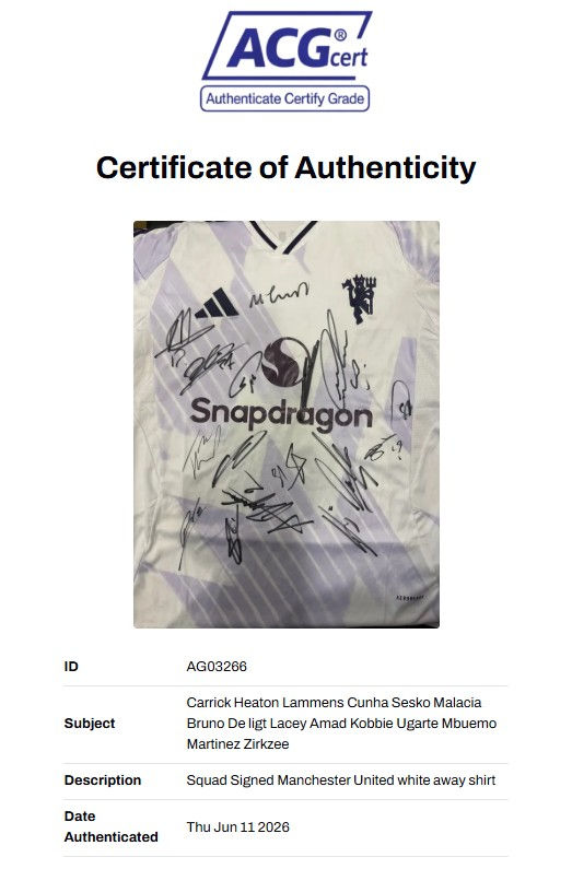 Thumbnail: Manchester United Squad Signed 2025/26 Away Shirt
