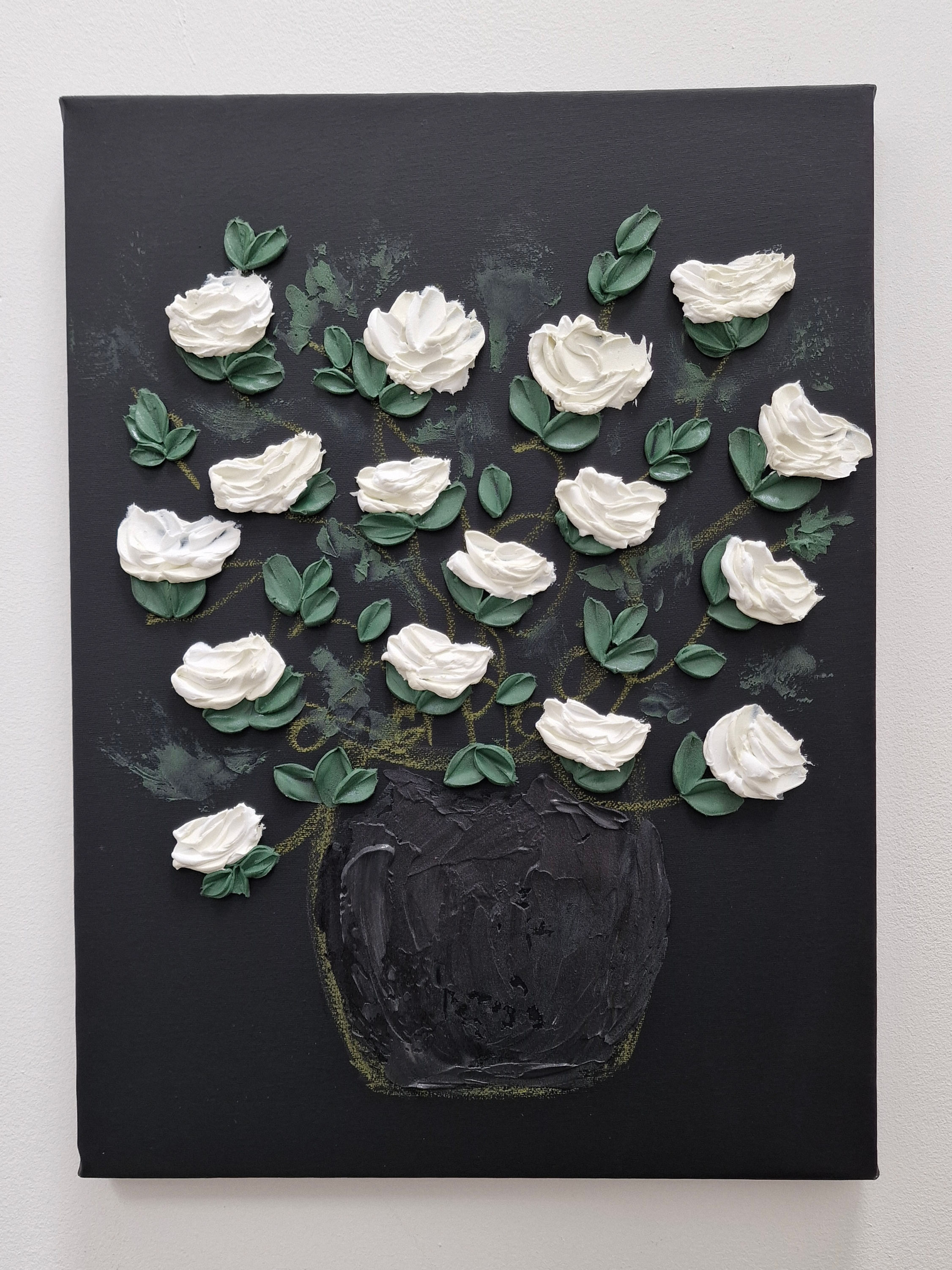 "Persephone" 12x16 Impasto Botanical Artwork on Canvas