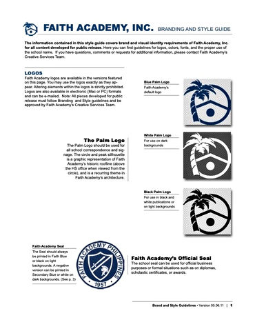 Faith Academy brand identity guide